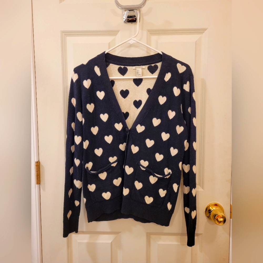 Black & White Heart Cardigan XS